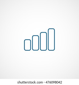 Chart Blue Line Icon On White Background