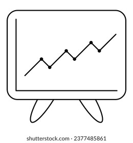 Elemento gráfico de la línea de tablero de gráfico. Simple vector plano con tema de negocios. Negocios.