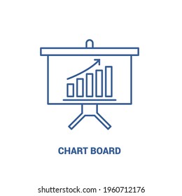 Chart Board outline icon, free vector