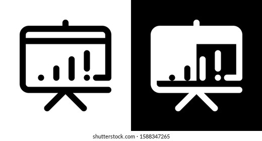 Chart Board Presentation Icon Set - Business