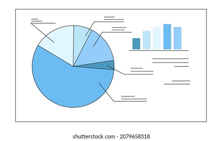 Tabla de gráfico con diagramas estadísticos. diapositiva de presentación de datos