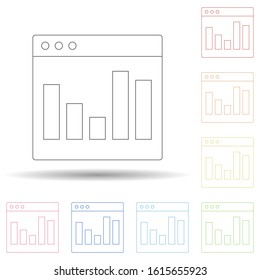 Chart browser in multi color style icon. Simple thin line, outline vector of programming icons for ui and ux, website or mobile application
