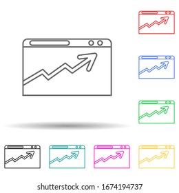 chart in browser multi color style icon. Simple thin line, outline vector of web icons for ui and ux, website or mobile application