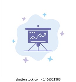 Chart, Business, Challenge, Marketing, Solution, Success, Tactics Blue Icon on Abstract Cloud Background. Vector Icon Template background
