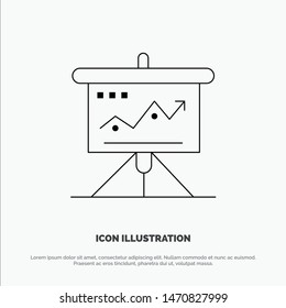 Chart, Business, Challenge, Marketing, Solution, Success, Tactics Line Icon Vector. Vector Icon Template background