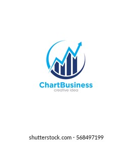 Chart Business Creative Concept Logo Design Template