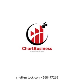 Chart Business Creative Concept Logo Design Template