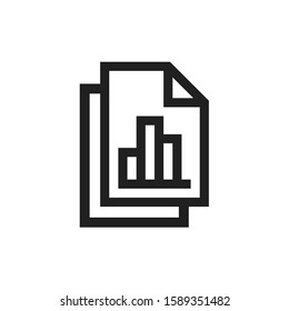 Chart Business Document Icon. Vector Illustration on White Background