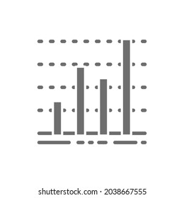 Gráfico, gráfico de negocios, icono gris del diagrama de datos.