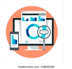 Chart, business growth flat style colorful, vector icon for info graphics, websites, mobile and print media.