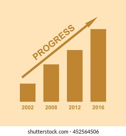 
Chart business with increasing arrow.Vector.
