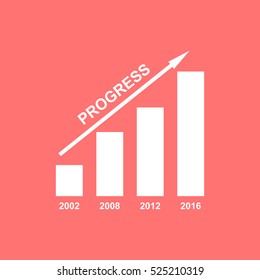 
Chart business with increasing arrow.Vector.