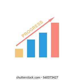 Chart business with increasing arrow.Vector.