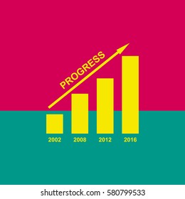 Chart business with increasing arrow.Vector.