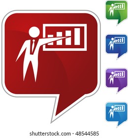 Botón web del empresario de gráfico aislado en segundo plano