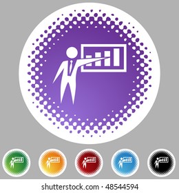 Chart businessman web button isolated on a background