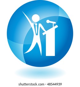 Chart businessman web button isolated on a background