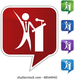 Chart businessman web button isolated on a background