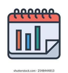 Ícones de calendário de gráfico, ilustração de vetor minimalista e elemento gráfico transparente. Isolado sobre fundo branco