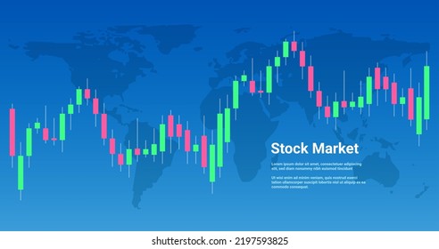 Chart candle stock graph forex market. Trade candle chart stock finance price exchange background crypto currency svg