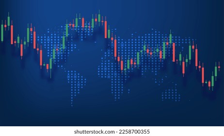 Gráfico gráfico de valores de velas para el mercado de divisas. Gráfico de velas de comercio bolsa de valores moneda de referencia de intercambio de precios