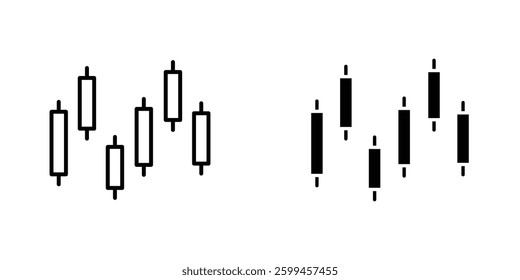 Chart candlestick flat simple vector icons illustration set.