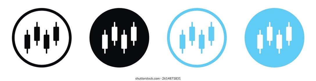 Chart candlestick icon collection for website designs