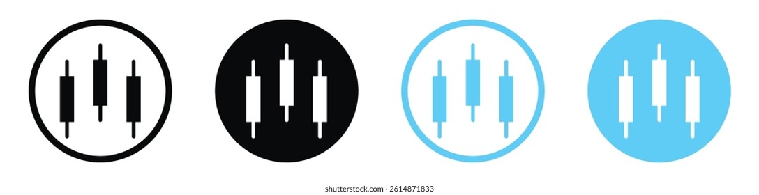 Chart candlestick icon collection for website designs