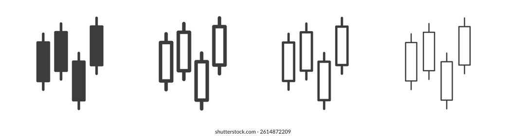 Chart candlestick icon collection for website designs