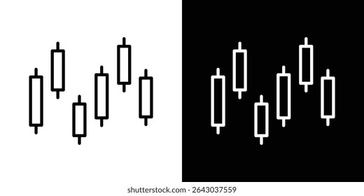 Chart candlestick icon Flat style logo vector. perfect for UI designs