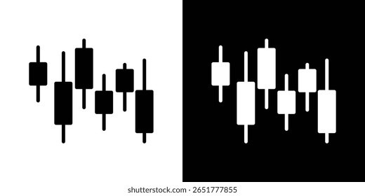 Chart candlestick icon of a flat style vector