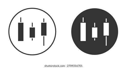 Icono de vela de gráfico en estilo glifo para el Diseño web. Iconos de UI UX