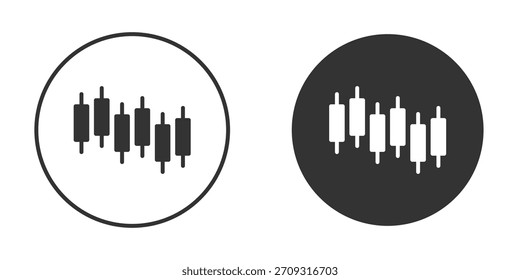 Icono de vela de gráfico en estilo glifo para el Diseño web. Iconos de UI UX