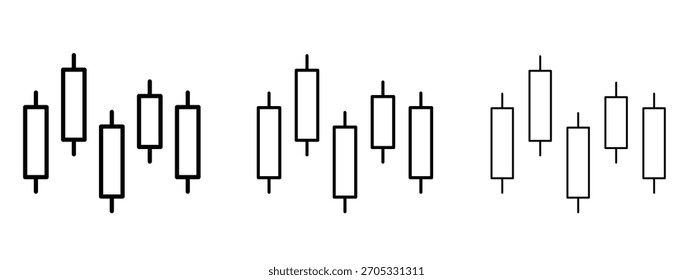 Chart candlestick icon linear style sign for mobile concept and web design.