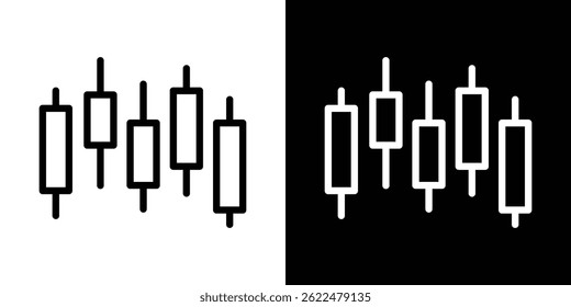 Chart candlestick icon shape graphic simple plain clipart symbol. thin line outline art