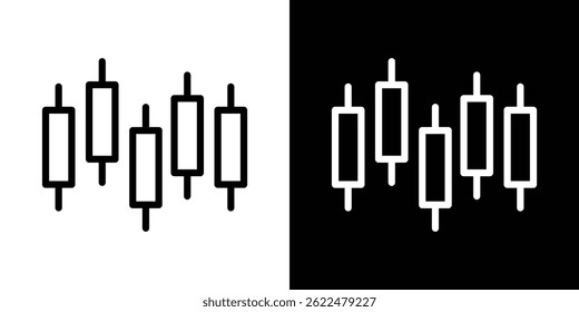 Chart candlestick icon shape graphic simple plain clipart symbol. thin line outline art