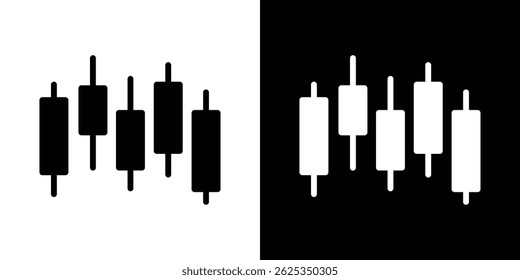 Chart candlestick icon simple line vector. Symbol, logo.