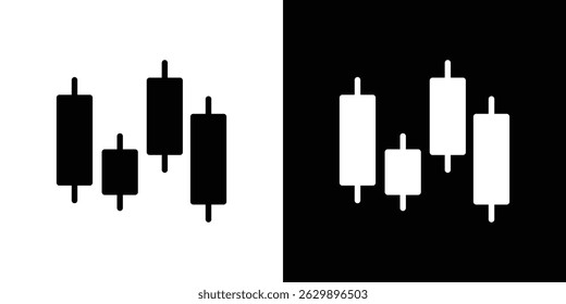 Chart candlestick icon in solid flat trendy design style.