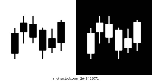 Chart candlestick icon symbol collection. Flat vector stock illustration.