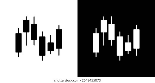 Chart candlestick icon symbol collection. Flat vector stock illustration.