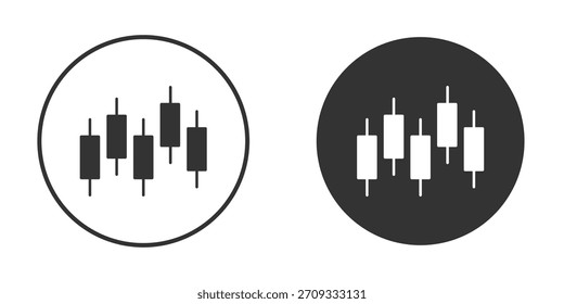 Icono de candelabro de gráfico Iniciar sesión de estilo sólido.