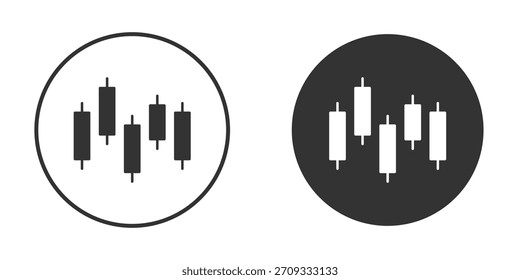 Icono de candelabro de gráfico Iniciar sesión de estilo sólido.