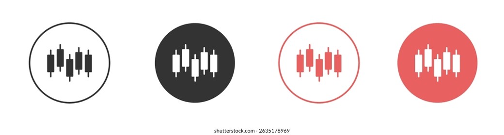 Chart candlestick icon vector design template simple and clean style