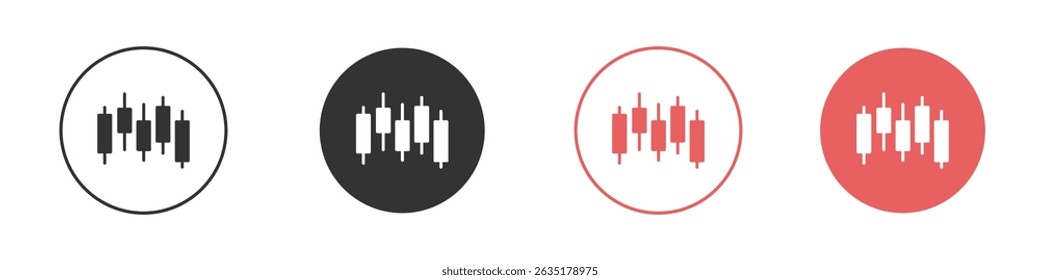 Chart candlestick icon vector design template simple and clean style