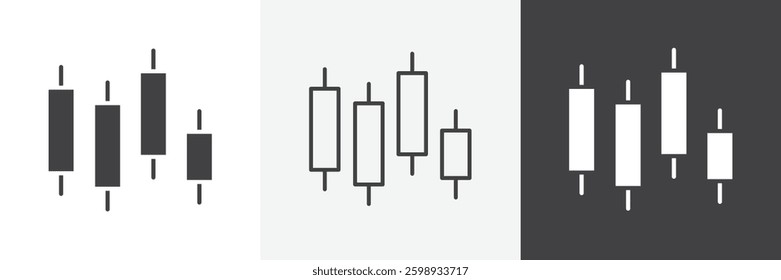 Chart candlestick icons in Thin line black color. flat simple vector symbols illustration.