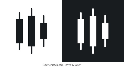 Icono de Vector de candelabro de gráfico establecido en estilo sólido.