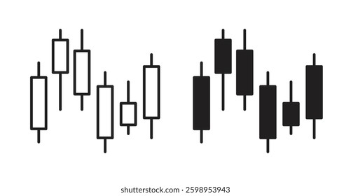 Chart candlestick vector line icon illustration collection.