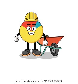 chart cartoon as a contractor , character design