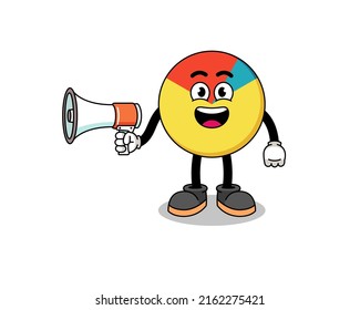 chart cartoon illustration holding megaphone , character design