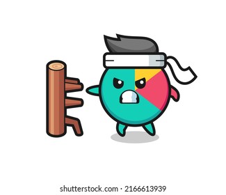 chart cartoon illustration as a karate fighter , cute style design for t shirt, sticker, logo element